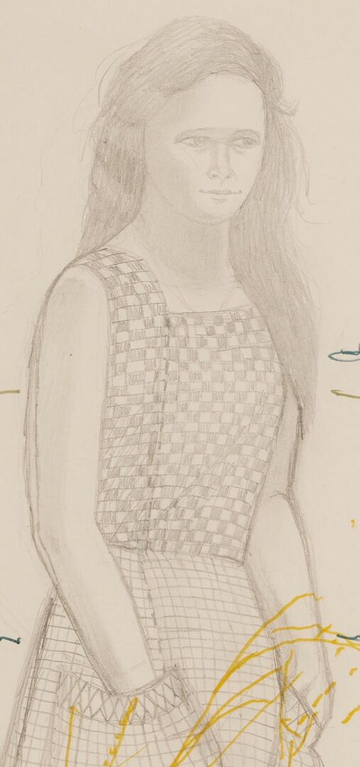 Lot 172: Large Carroll Cloar Drawing, Girl in a Field
