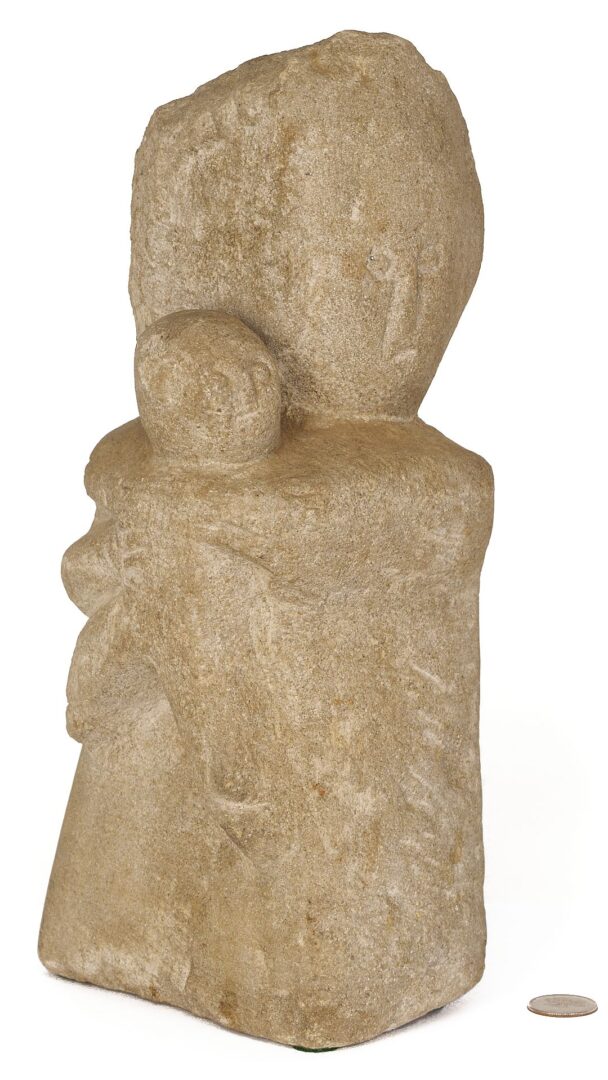 Lot 173: William Edmondson Sculpture, Mother and Child
