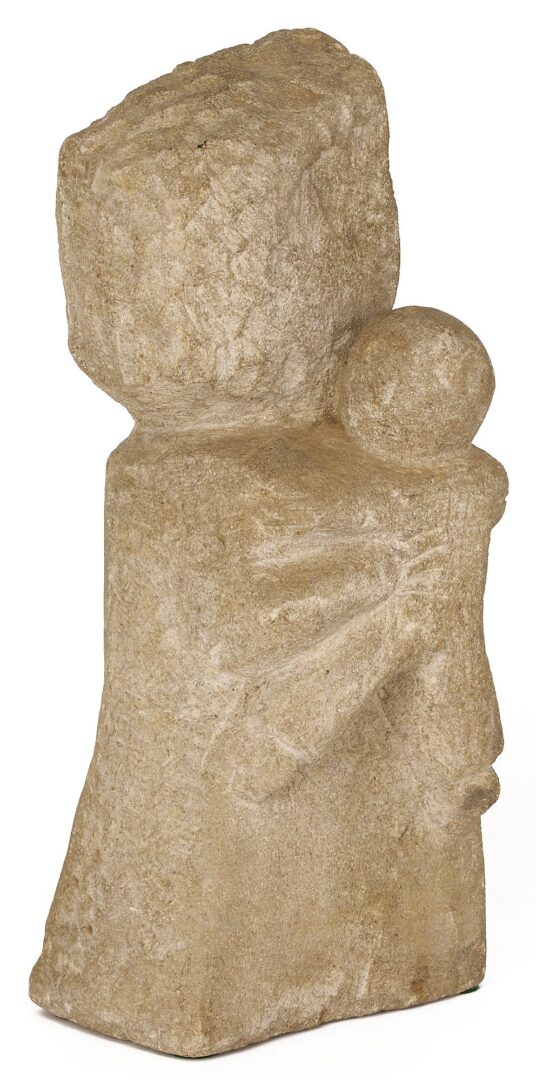 Lot 173: William Edmondson Sculpture, Mother and Child