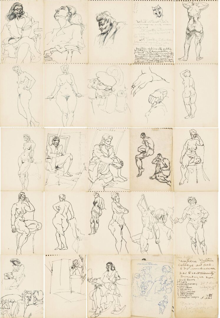 Lot 176: Joseph Delaney Sketchbook, 29 Works on Paper