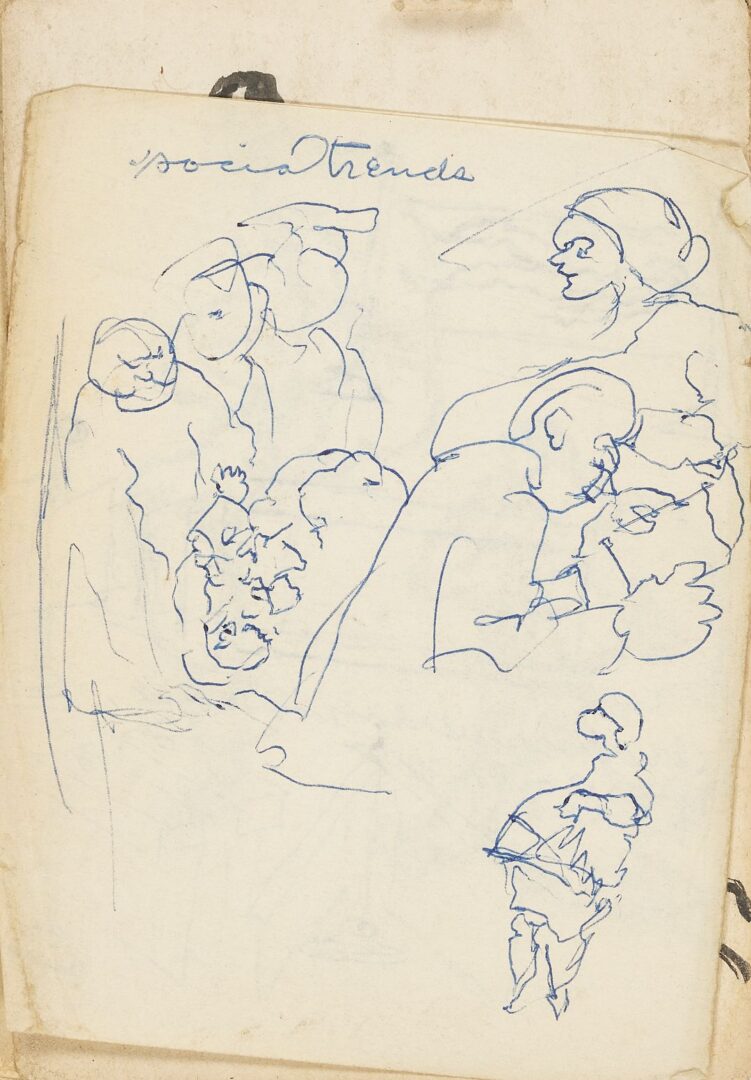 Lot 176: Joseph Delaney Sketchbook, 29 Works on Paper