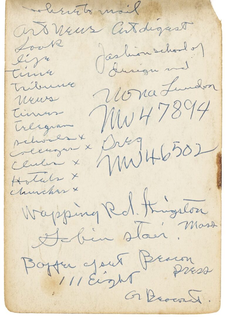 Lot 176: Joseph Delaney Sketchbook, 29 Works on Paper