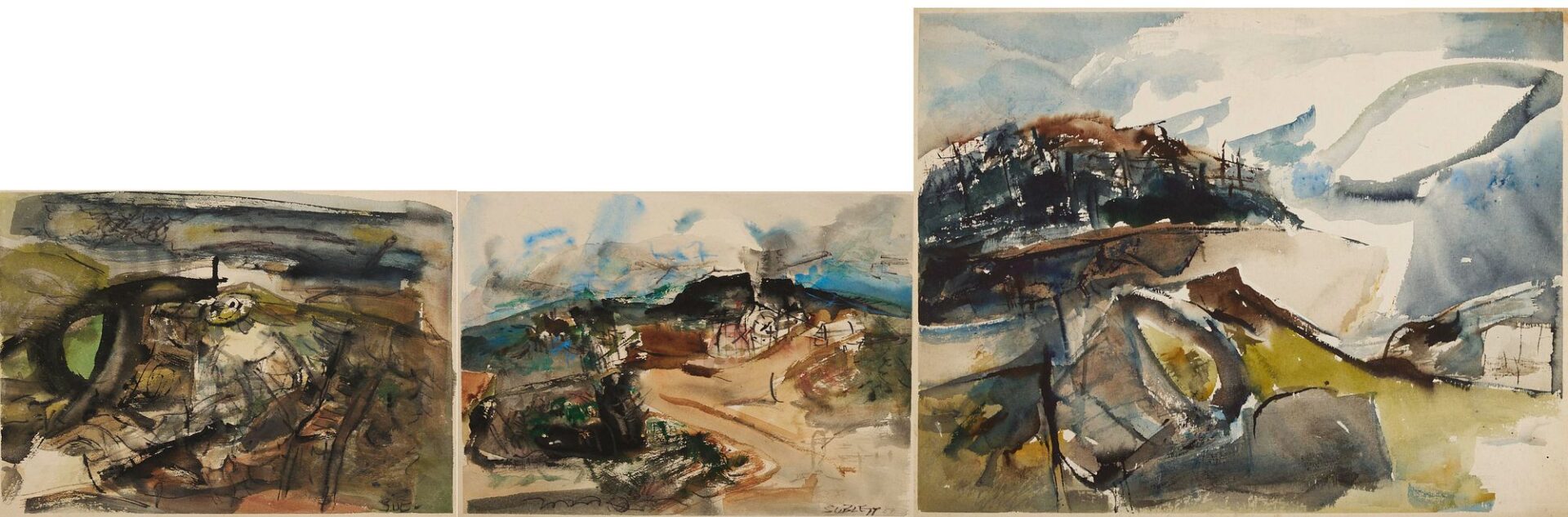 Lot 178: 3 Carl Sublett Watercolors, East TN Landscapes
