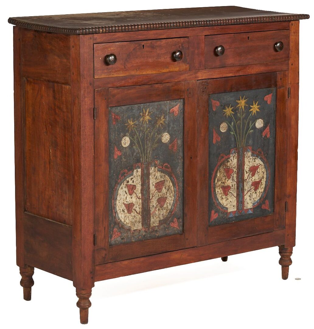 Lot 183: Southern Painted Pie Safe with Urn Tins, SW VA or East TN