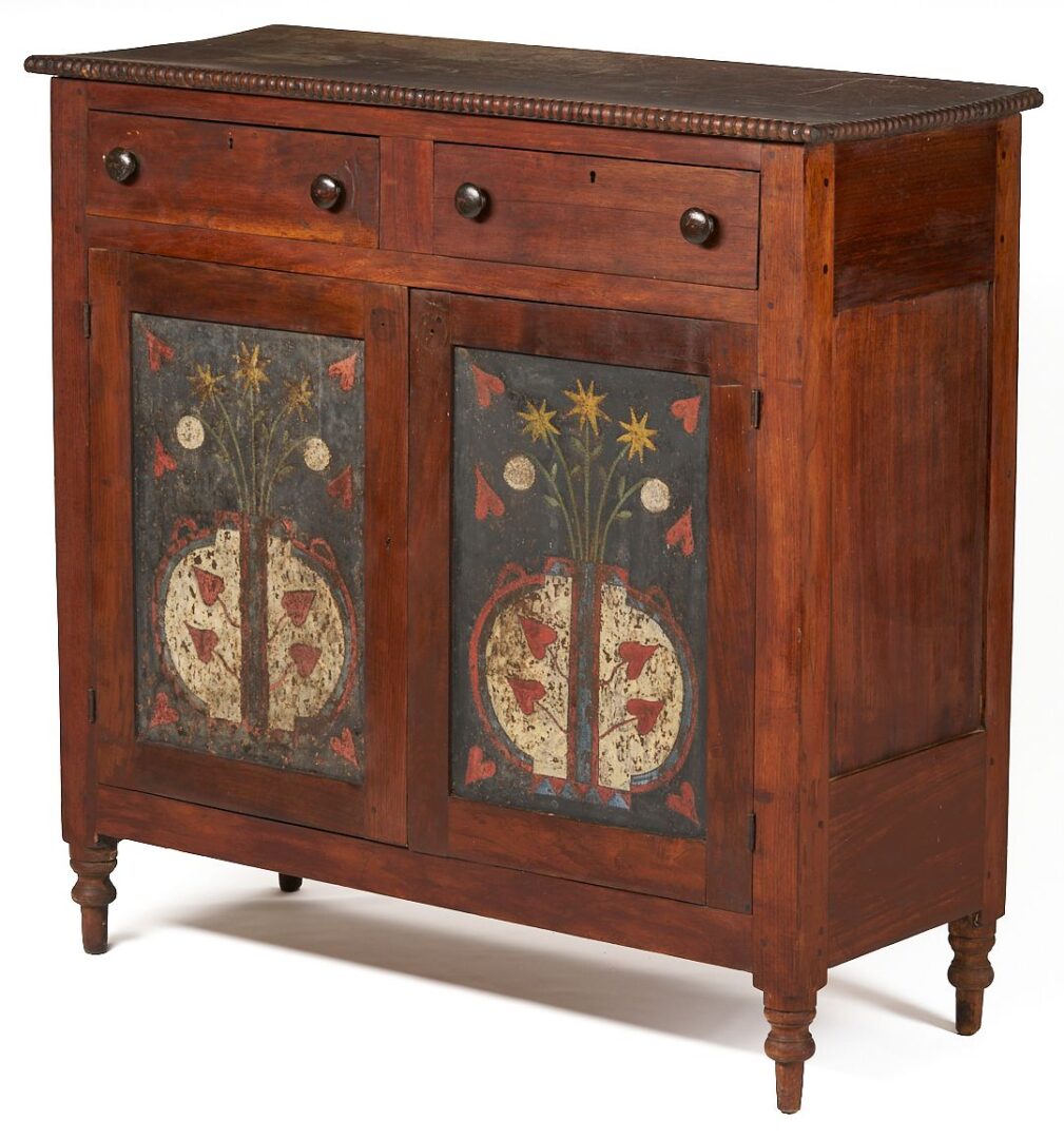 Lot 183: Southern Painted Pie Safe with Urn Tins, SW VA or East TN