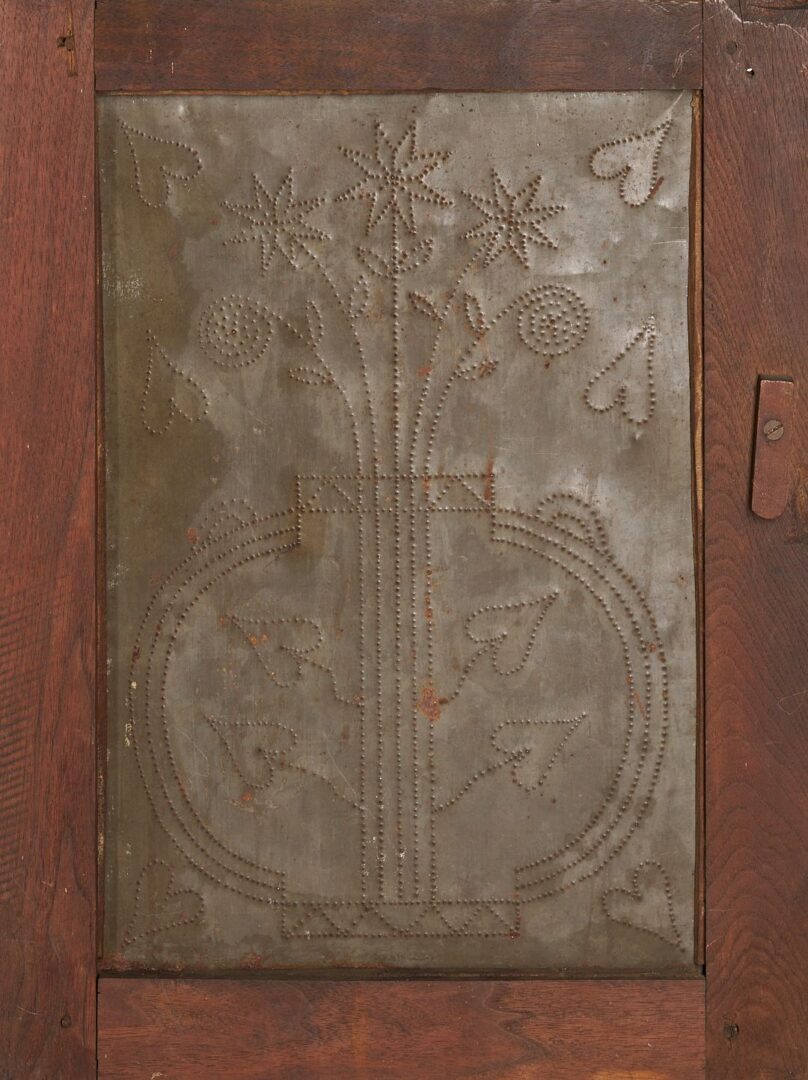 Lot 183: Southern Painted Pie Safe with Urn Tins, SW VA or East TN