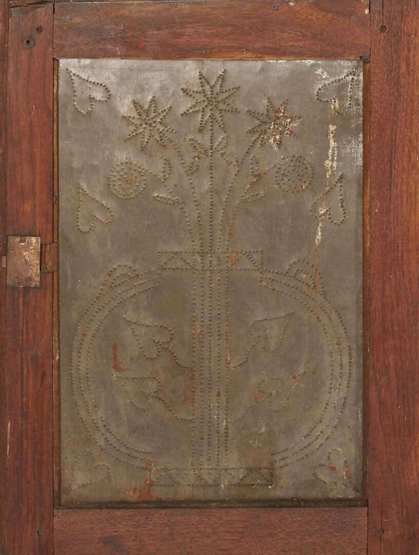 Lot 183: Southern Painted Pie Safe with Urn Tins, SW VA or East TN