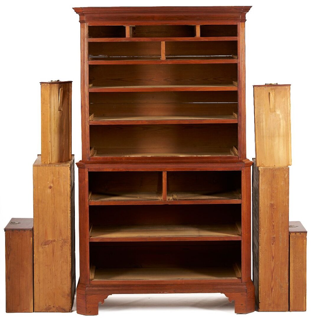 Lot 193: Southern Coastal Chippendale Walnut Chest on Chest