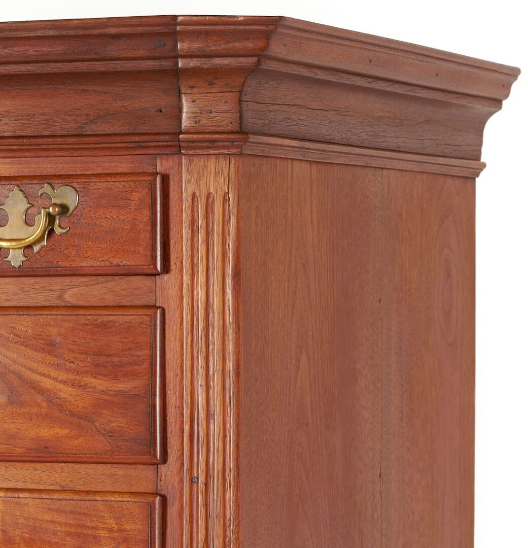 Lot 193: Southern Coastal Chippendale Walnut Chest on Chest