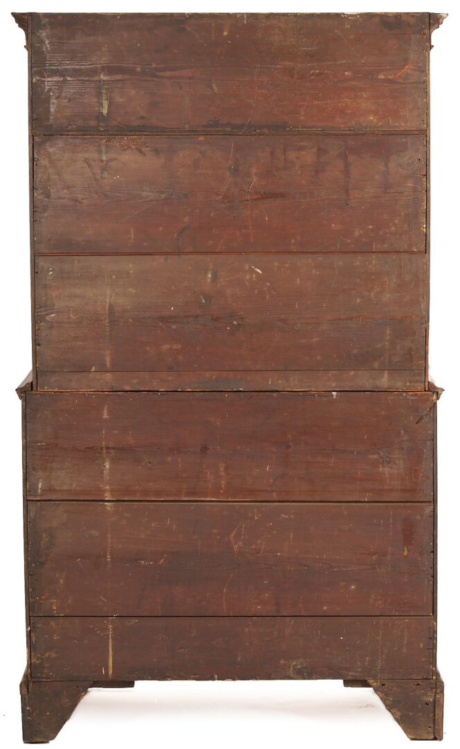Lot 193: Southern Coastal Chippendale Walnut Chest on Chest