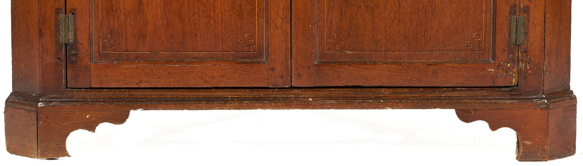 Lot 195: Southern Walnut Inlaid Corner Cupboard