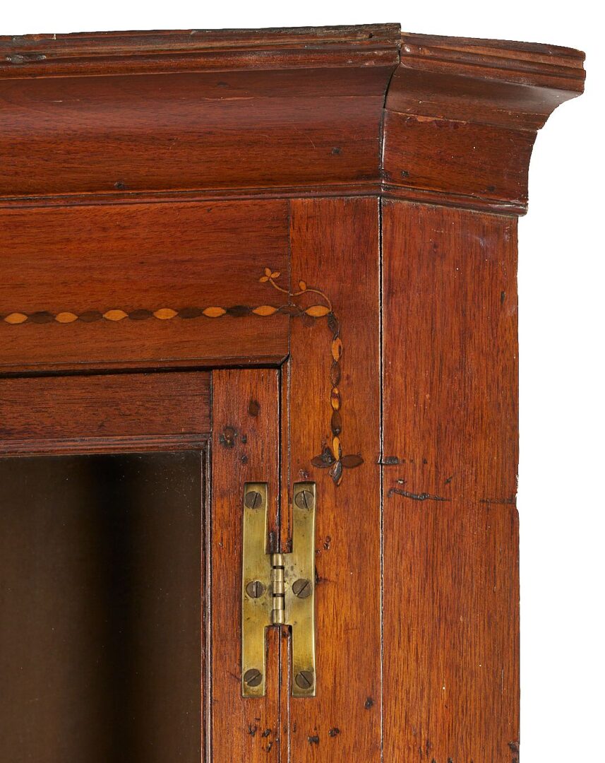 Lot 195: Southern Walnut Inlaid Corner Cupboard