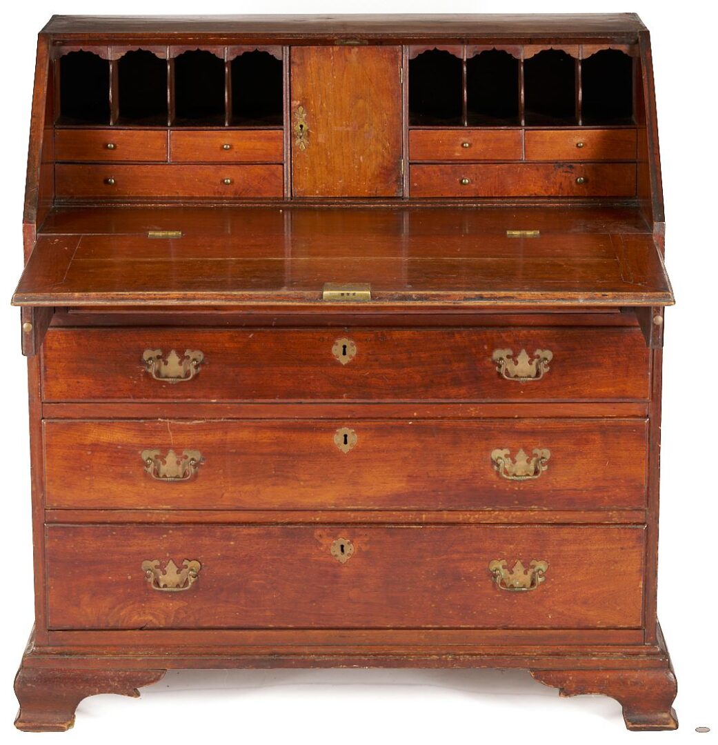 Lot 198: Southern Chippendale Walnut Slant Front Desk