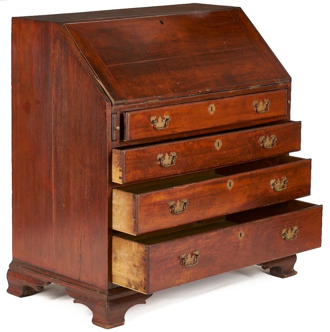 Lot 198: Southern Chippendale Walnut Slant Front Desk