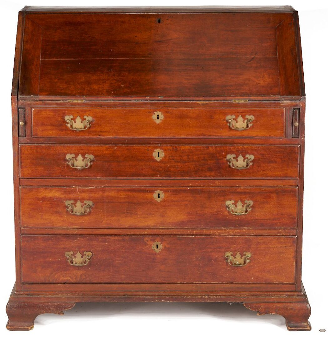 Lot 198: Southern Chippendale Walnut Slant Front Desk
