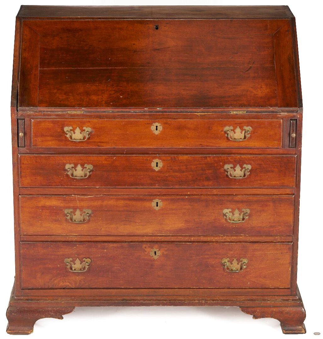 Lot 198: Southern Chippendale Walnut Slant Front Desk