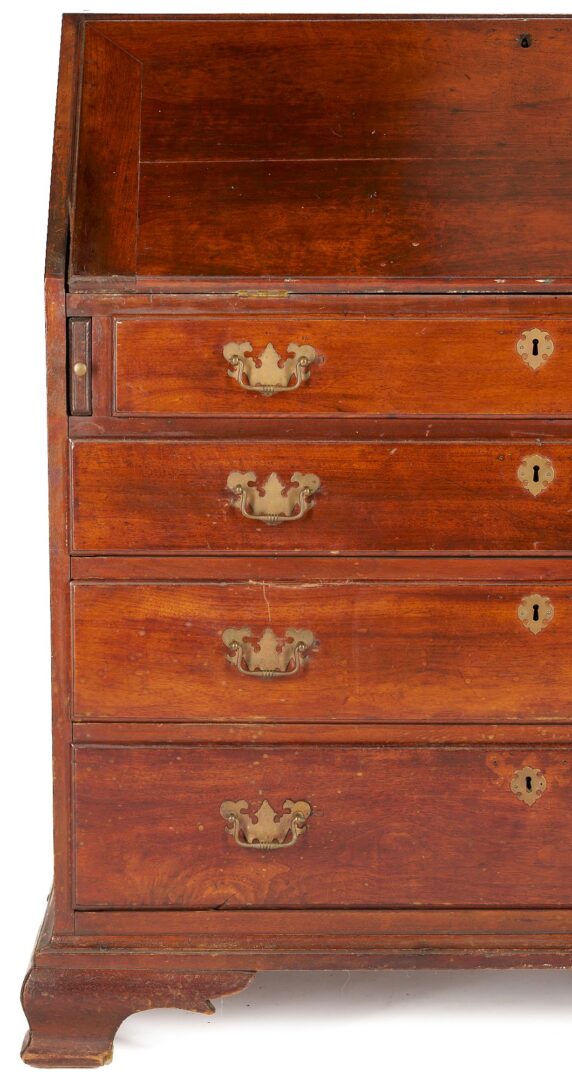Lot 198: Southern Chippendale Walnut Slant Front Desk