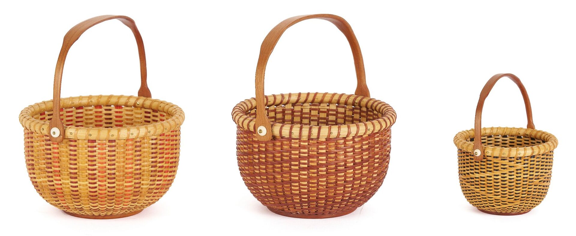 Lot 201: 6 Robert Thress Nantucket Baskets With Handles