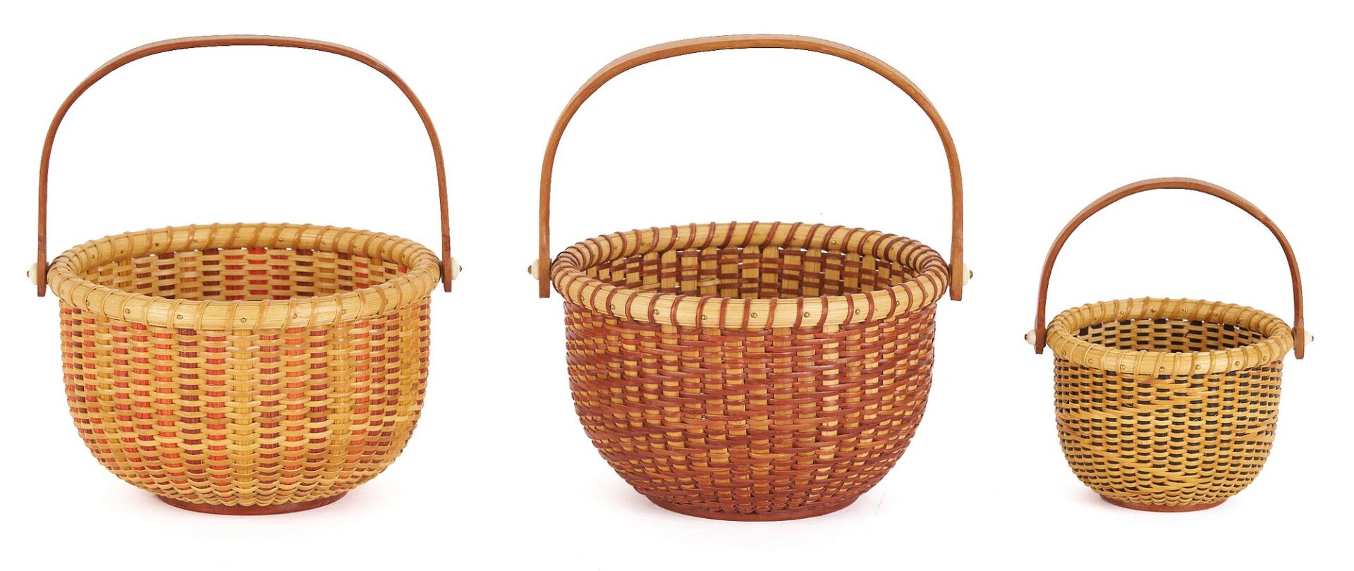 Lot 201: 6 Robert Thress Nantucket Baskets With Handles