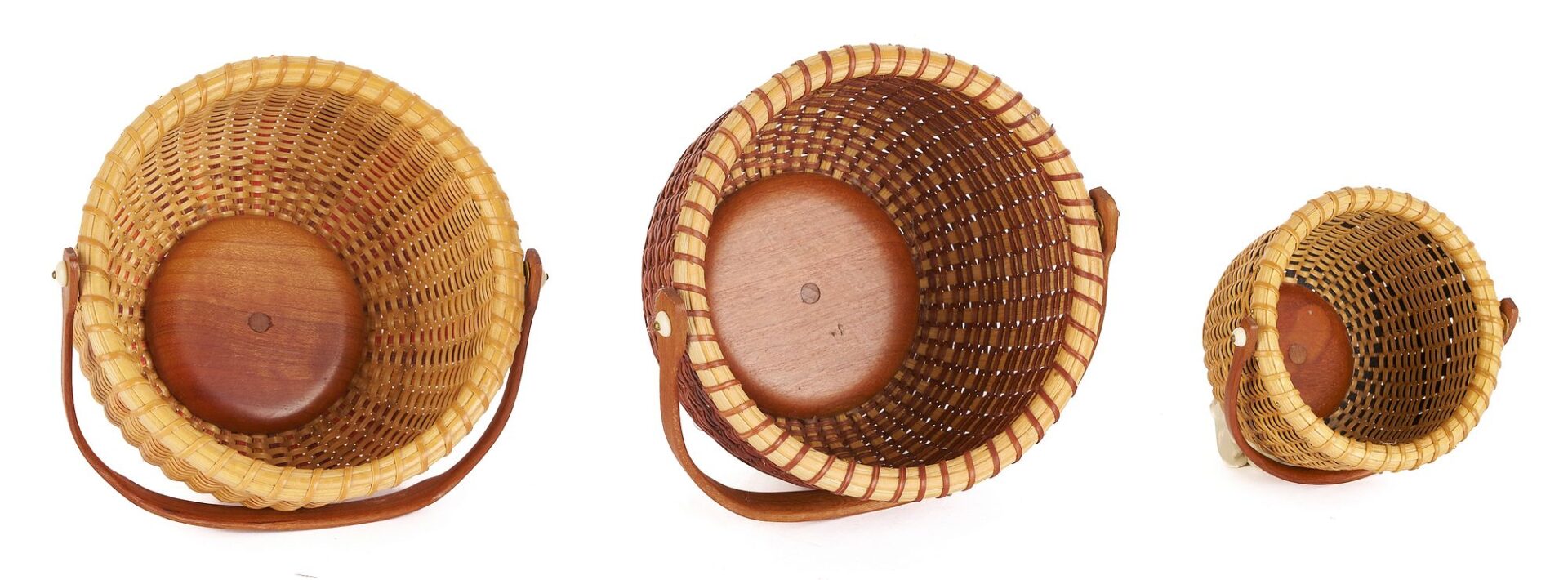 Lot 201: 6 Robert Thress Nantucket Baskets With Handles