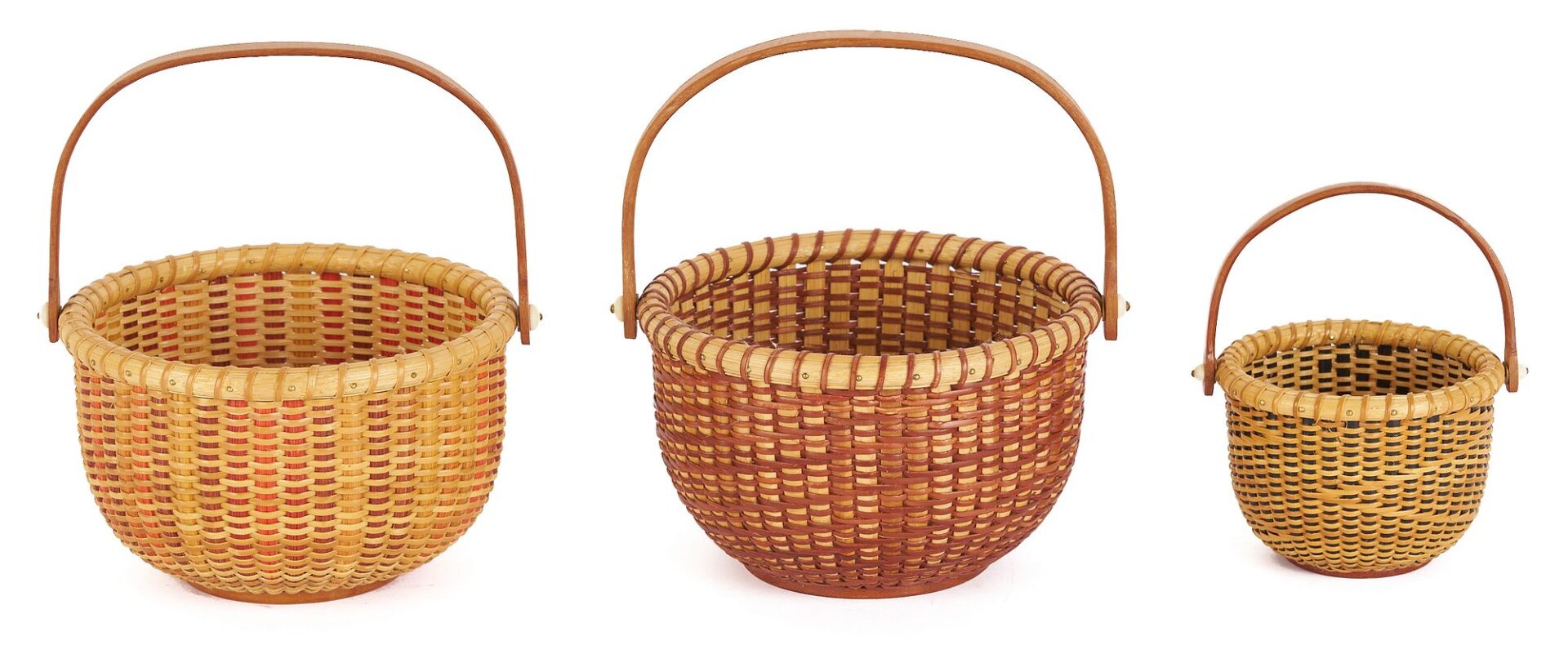 Lot 201: 6 Robert Thress Nantucket Baskets With Handles