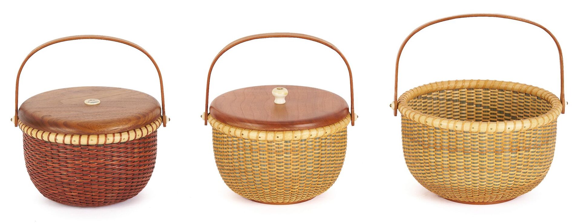 Lot 201: 6 Robert Thress Nantucket Baskets With Handles