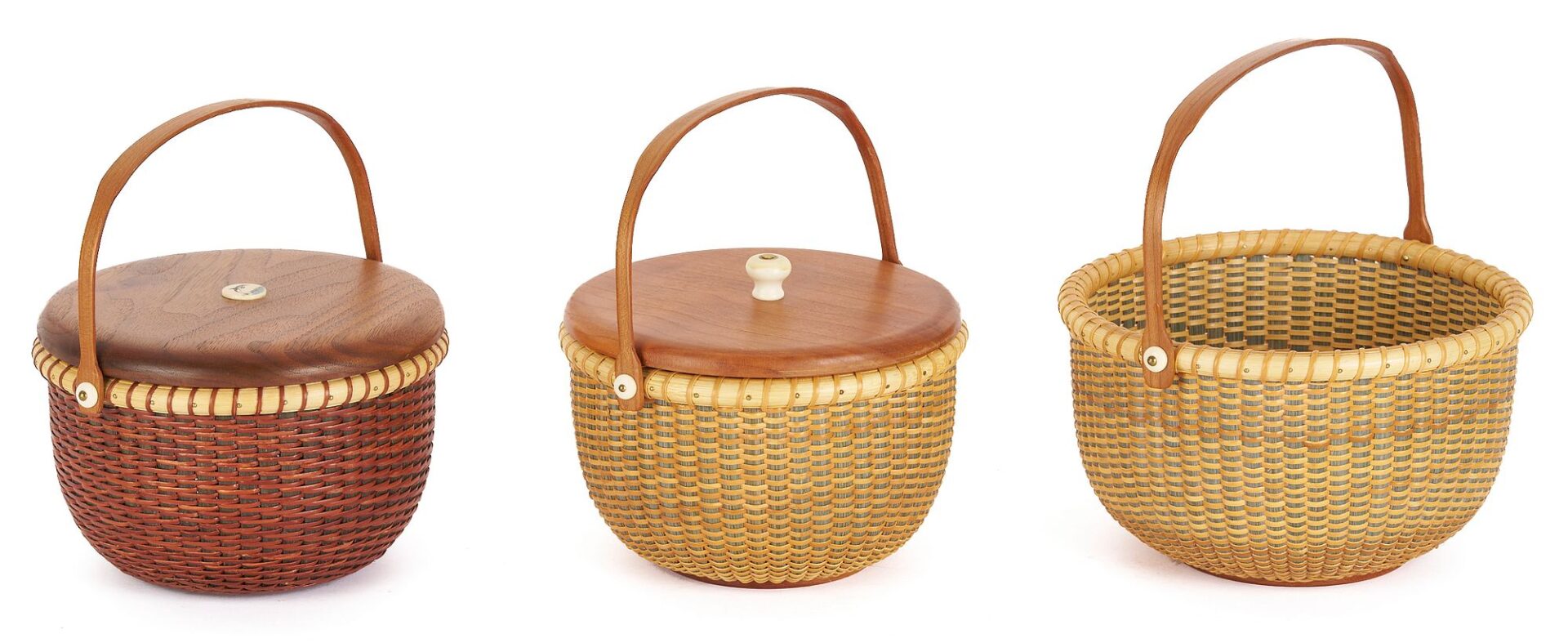 Lot 201: 6 Robert Thress Nantucket Baskets With Handles