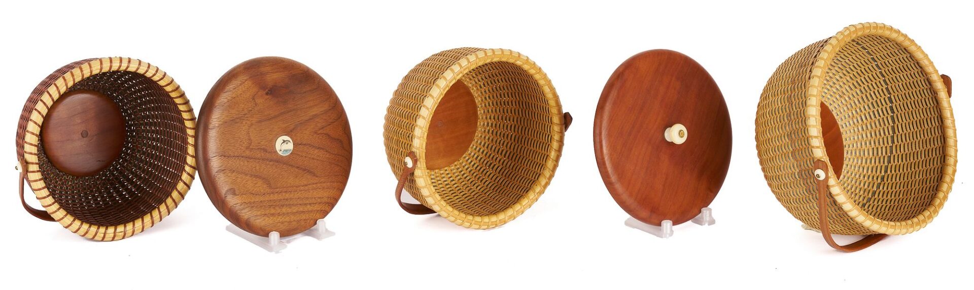 Lot 201: 6 Robert Thress Nantucket Baskets With Handles