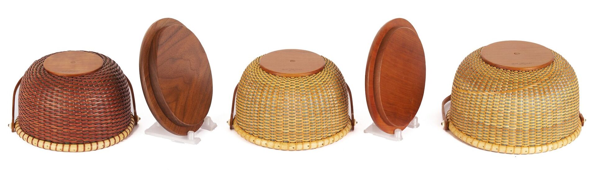 Lot 201: 6 Robert Thress Nantucket Baskets With Handles