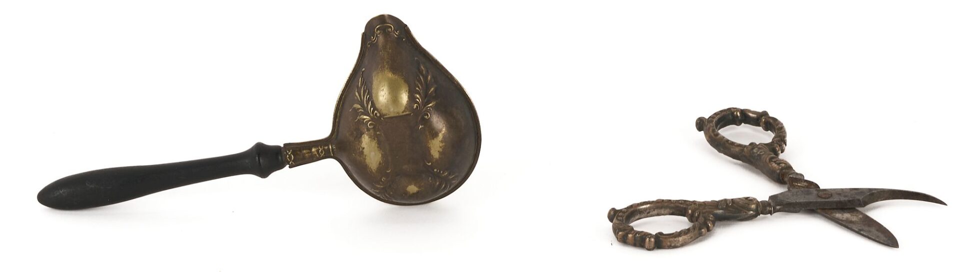 Lot 205: 4 Whaling Related Items, incl. Oil Lamp & Bone Pie Crimper