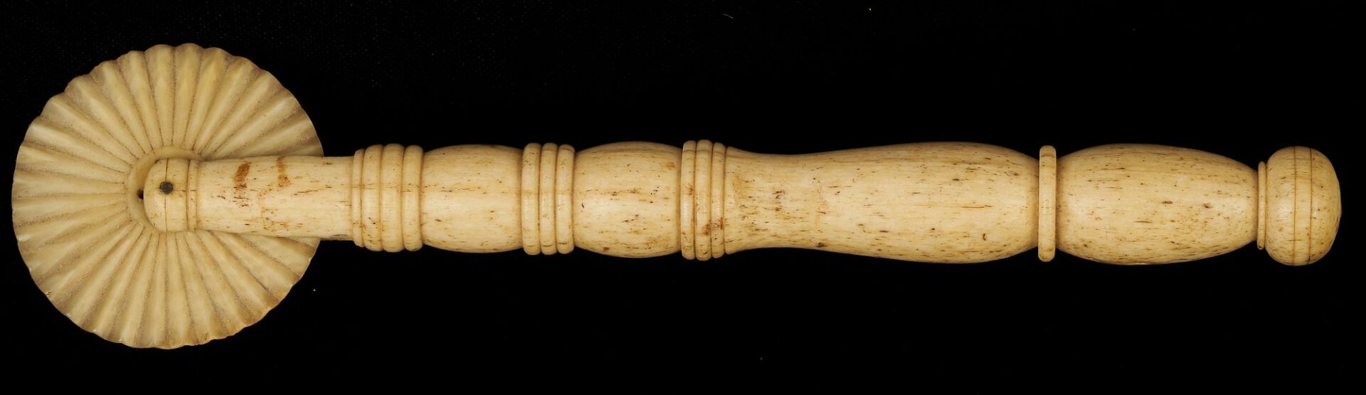 Lot 205: 4 Whaling Related Items, incl. Oil Lamp & Bone Pie Crimper