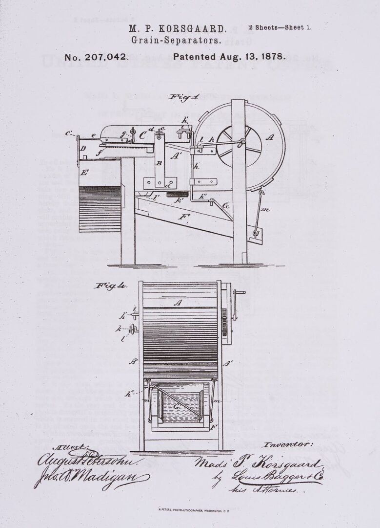 Lot 207: US Patent Model Grain Separator, 1878
