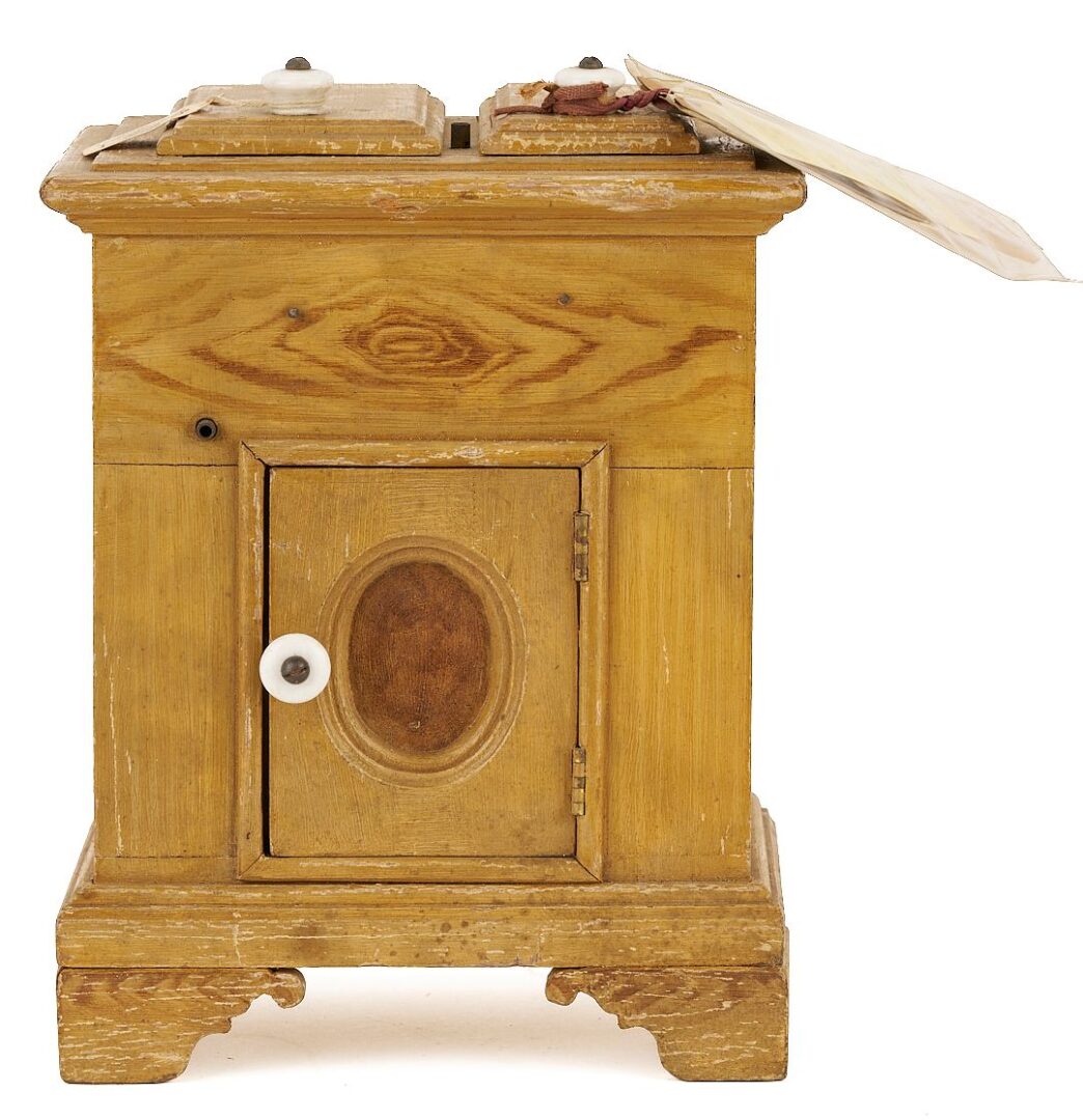 Lot 208: 19th C Patent Model Miniature Rocking Chair and Refrigerator