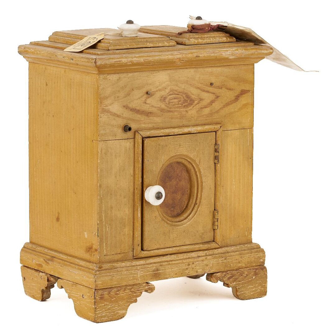 Lot 208: 19th C Patent Model Miniature Rocking Chair and Refrigerator
