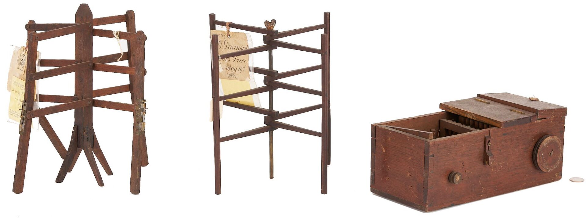 Lot 209: 3 US Patent Models: 1850 Washing Machine plus 2 Clothes Dryers