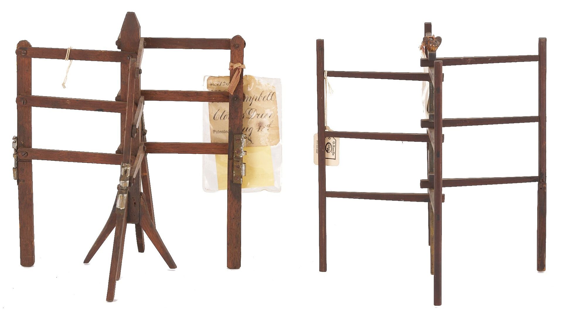 Lot 209: 3 US Patent Models: 1850 Washing Machine plus 2 Clothes Dryers