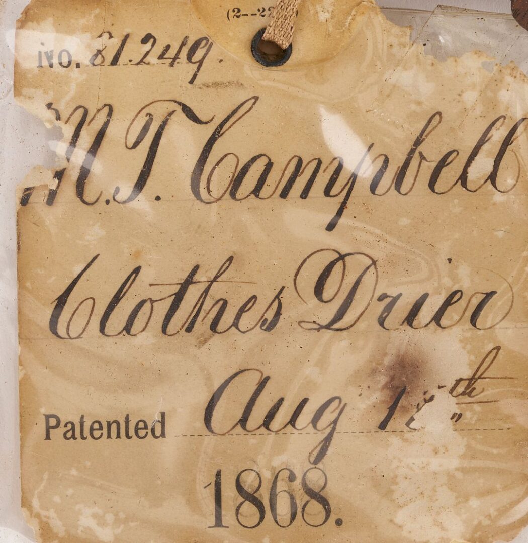 Lot 209: 3 US Patent Models: 1850 Washing Machine plus 2 Clothes Dryers