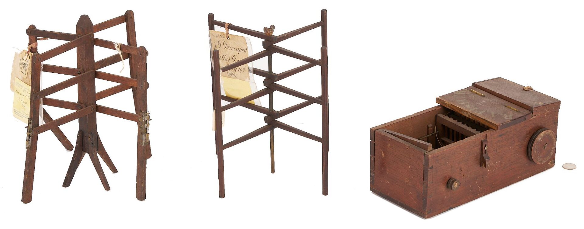 Lot 209: 3 US Patent Models: 1850 Washing Machine plus 2 Clothes Dryers