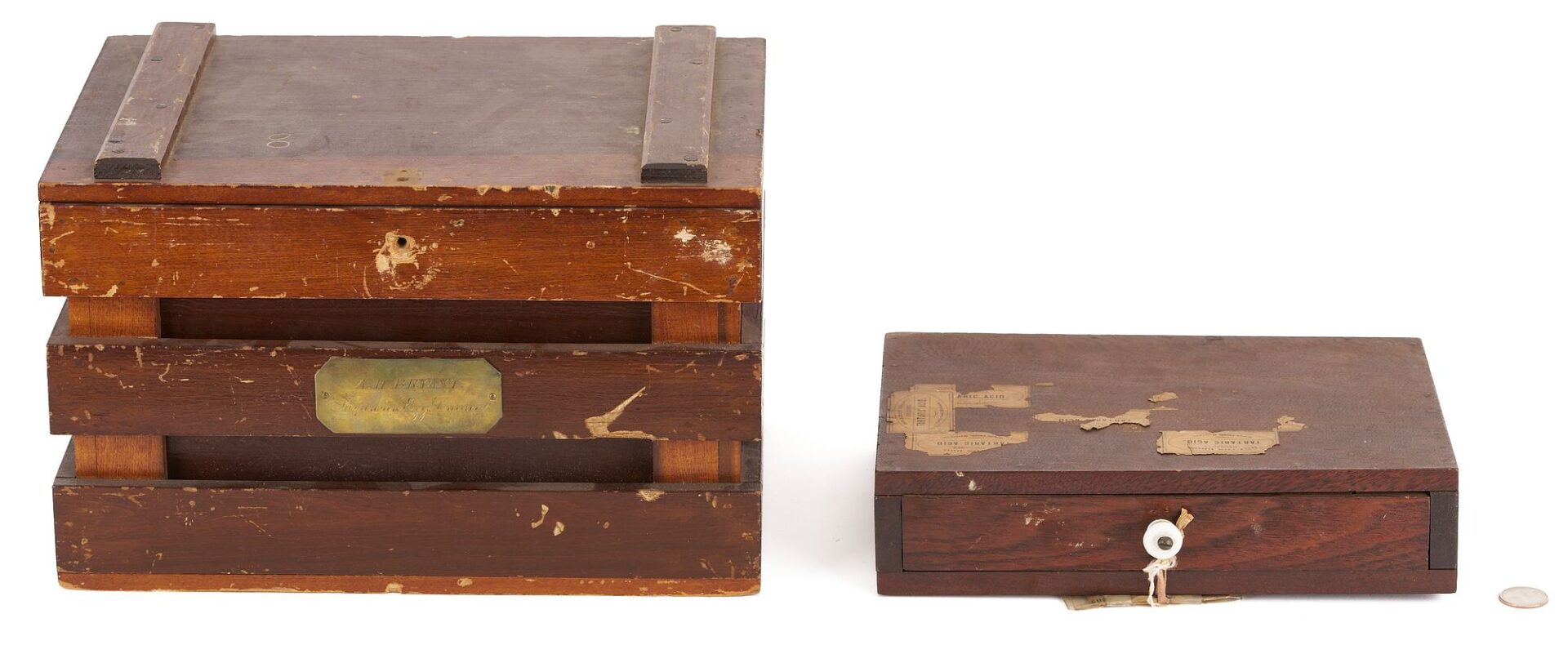 Lot 211: 2 US Patent Models: 1868 Egg Carrier, plus 1882 Label Receptacle