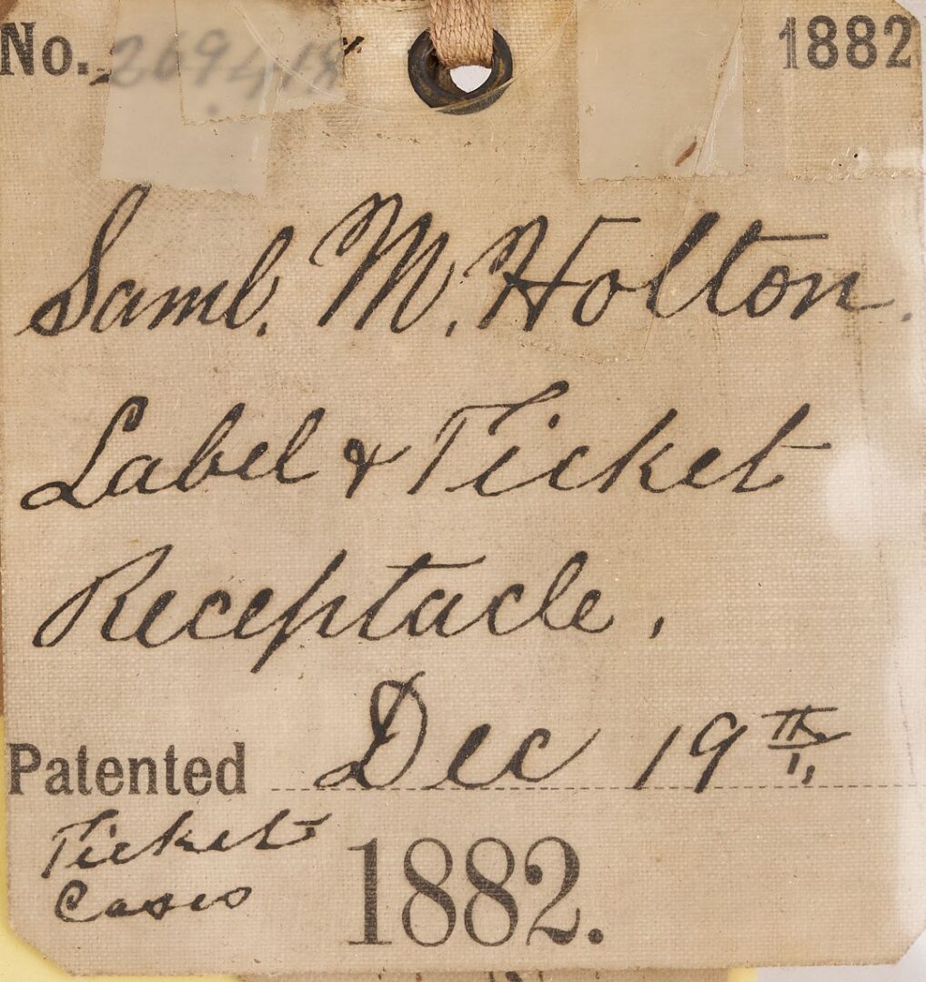 Lot 211: 2 US Patent Models: 1868 Egg Carrier, plus 1882 Label Receptacle