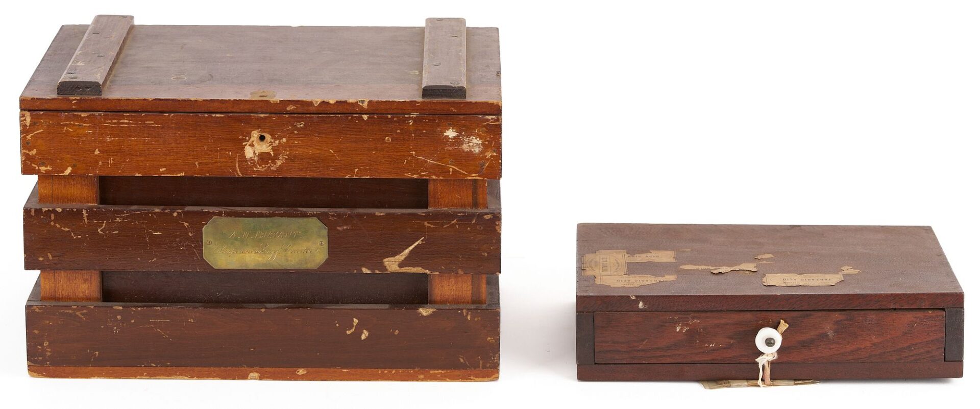 Lot 211: 2 US Patent Models: 1868 Egg Carrier, plus 1882 Label Receptacle