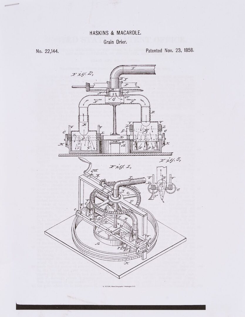 Lot 212: US Patent Model Grain and Fruit Drier, 1858