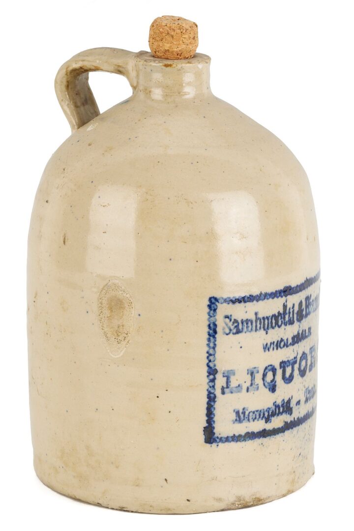 Lot 214: 2 West TN Advertising Liquor Jugs & West TN Pottery Jar