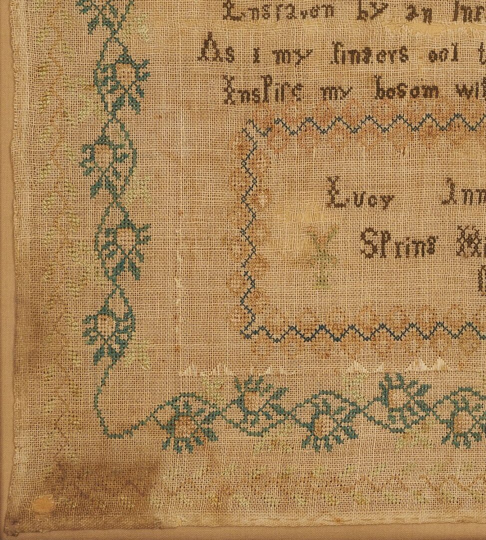 Lot 216: Spring Hill Academy Tennessee Sampler 1842