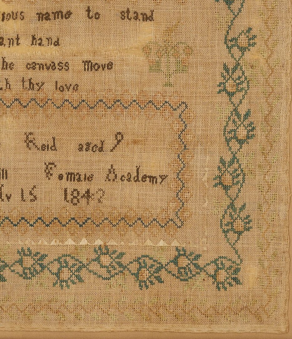 Lot 216: Spring Hill Academy Tennessee Sampler 1842