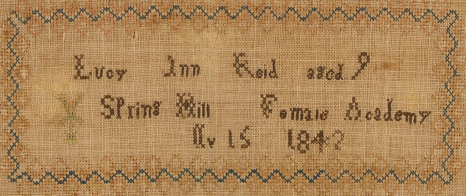 Lot 216: Spring Hill Academy Tennessee Sampler 1842
