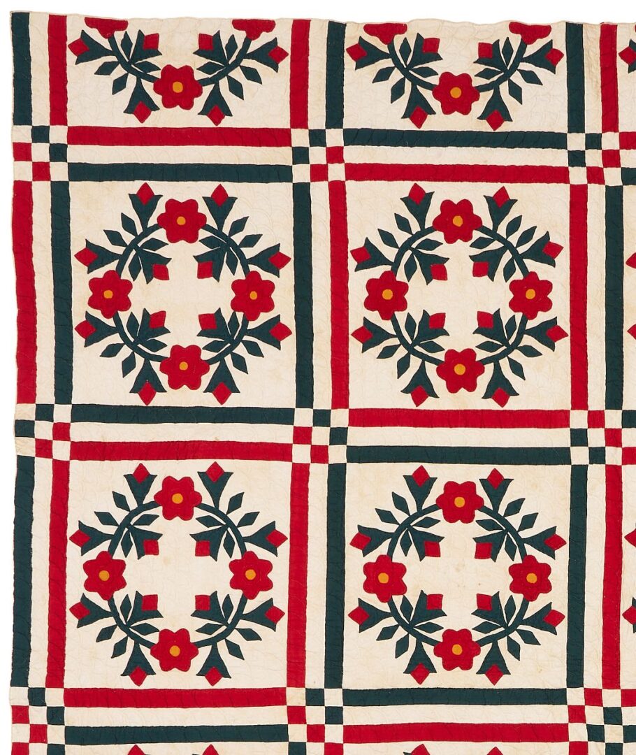 Lot 218: TN Rose Wreath Quilt, Memphis History