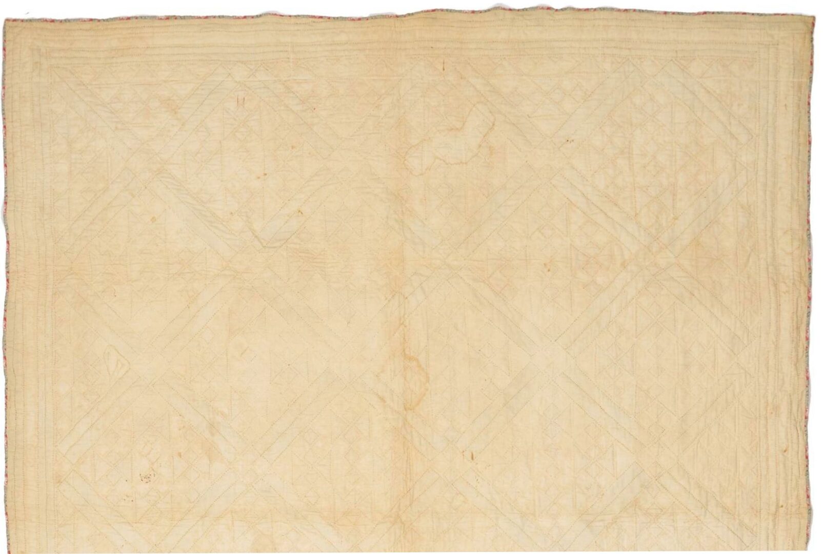 Lot 219: Middle TN Hourglass Red White & Blue Quilt