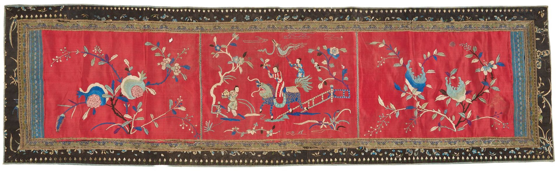 Lot 21: 6 Silk Embroidered Textiles incl. Rank Badge