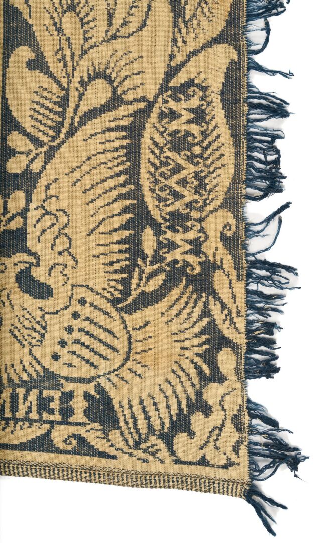 Lot 220: Maryville Woolen Mill, Navy Coverlet